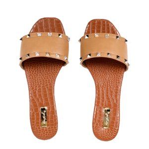 Studded Slip-On Sandals, [Brand New]
